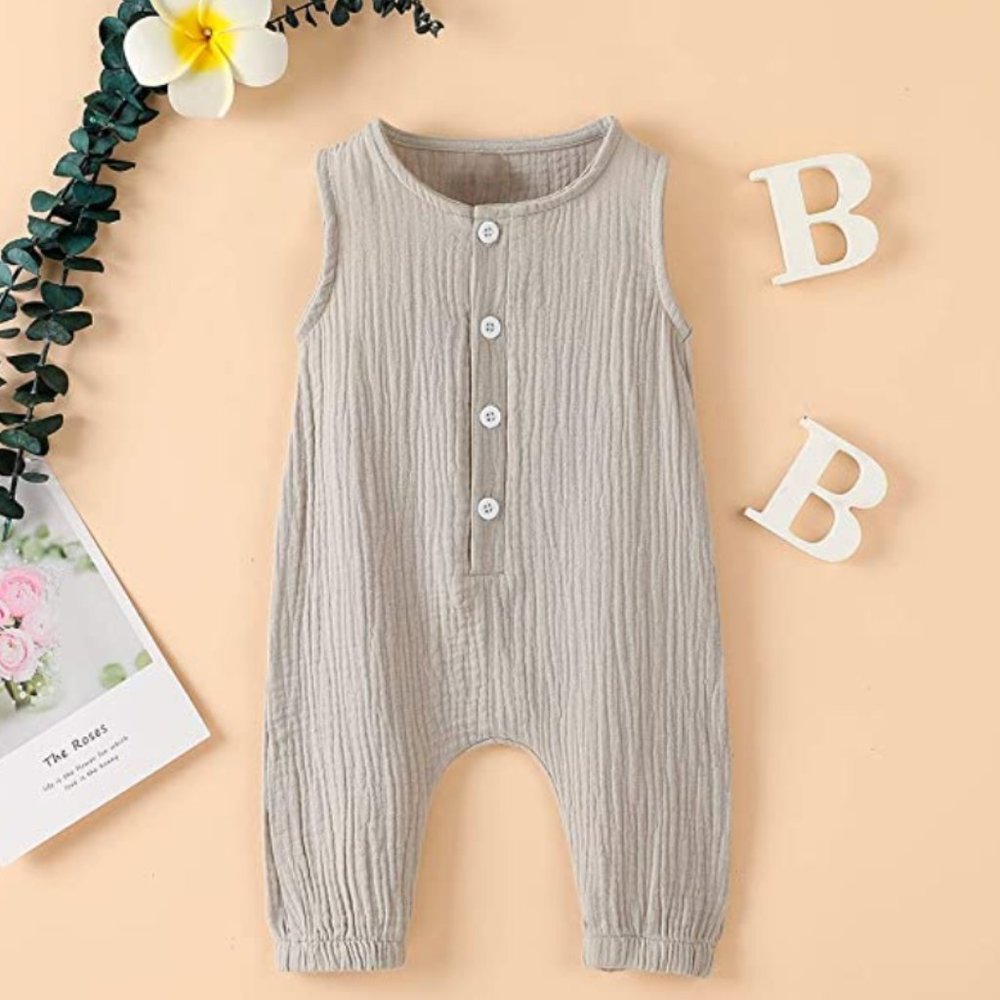ORGANIC LINEN BABY ROMPER